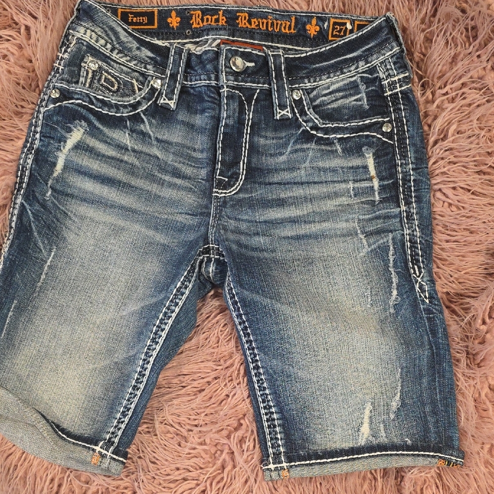 Rock Revival Blue Denim Shorts